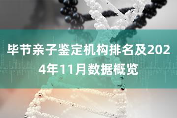 毕节亲子鉴定机构排名及2024年11月数据概览