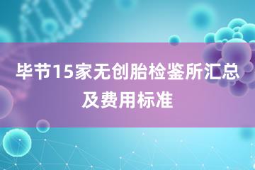 毕节15家无创胎检鉴所汇总及费用标准