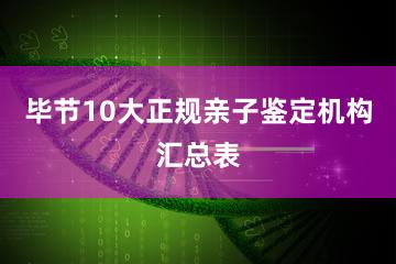 毕节10大正规亲子鉴定机构汇总表