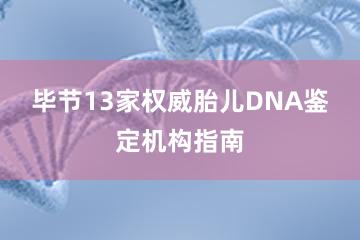 毕节13家权威胎儿DNA鉴定机构指南