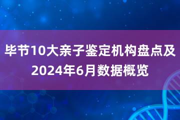 毕节10大亲子鉴定机构盘点及2024年6月数据概览